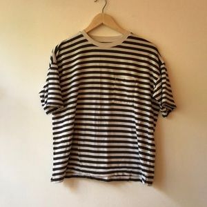 Vintage olive striped t shirt M